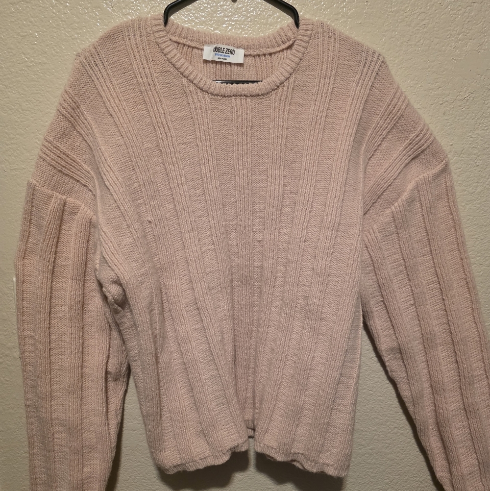 Double Zero Blush Pink Crew Neck Sweater